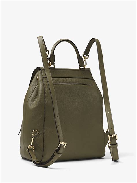 Evie Medium Leather Backpack .